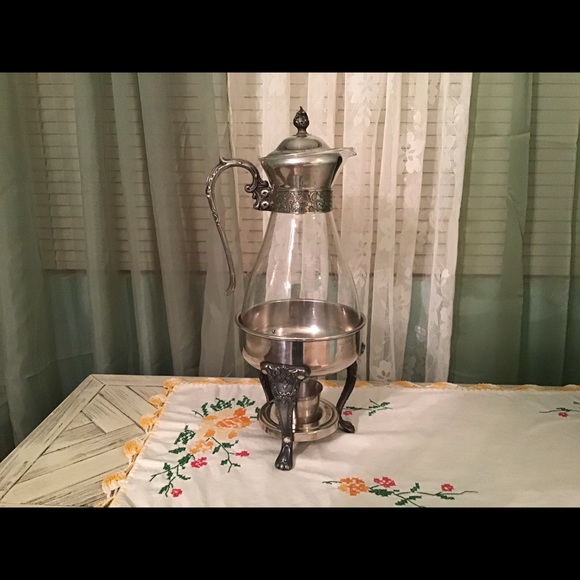 Antique Vintage Leonard Silverplate  & Glass Coffee Carafe - Picture 1 of 5